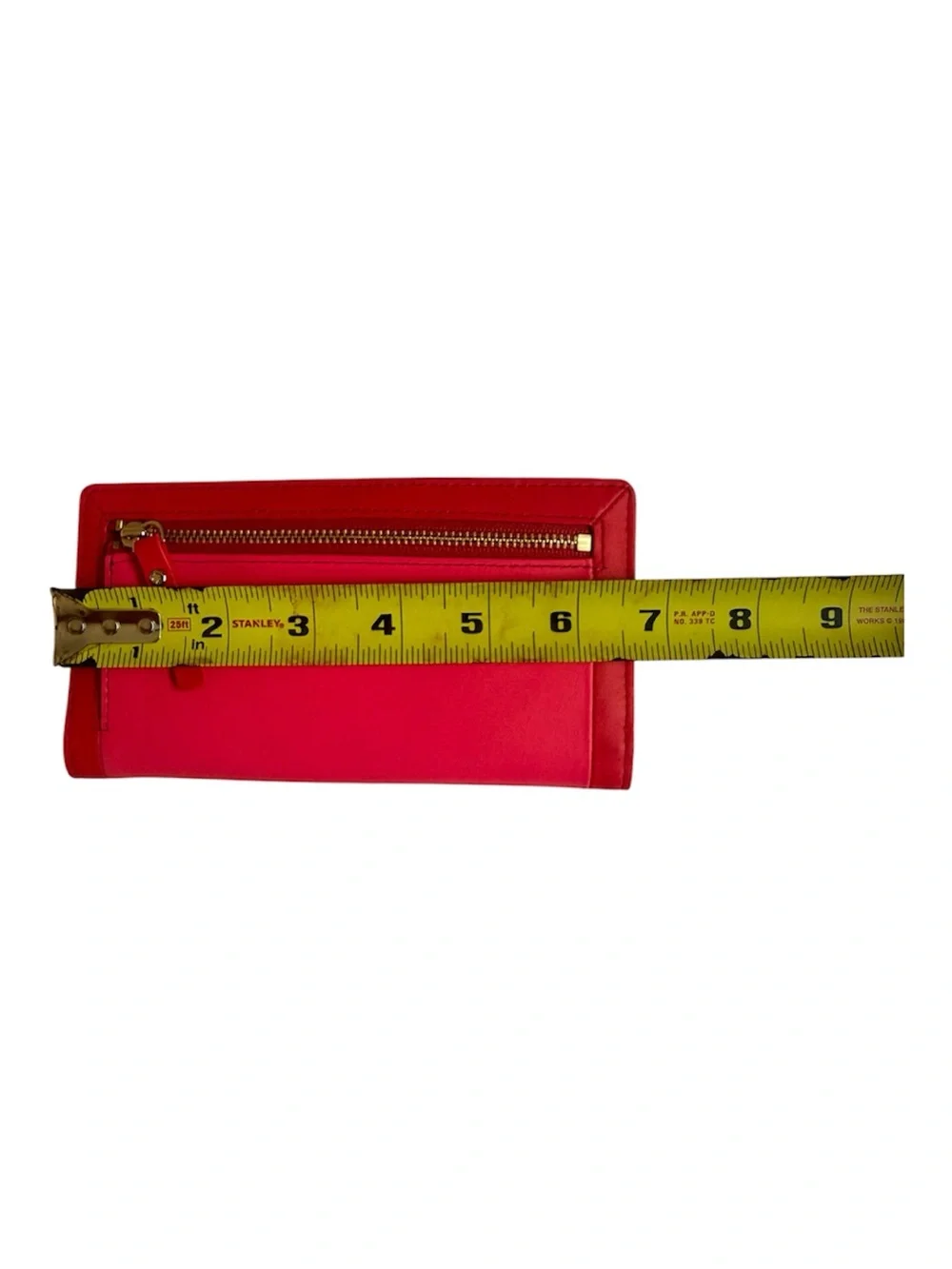 Kate Spade New York Slim Continental Snap Wallet Vibrant Pink/Red Leather Luxury
